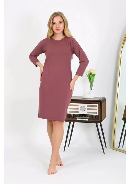 Pamuk Ev Elbisesi Tunik Gecelik Mürdüm fiyatları