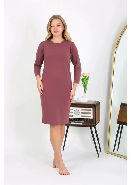 Pamuk Ev Elbisesi Tunik Gecelik Mürdüm indirimleri