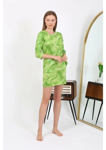Kadın Micro Kumaş Mini Parlak Elbise Yeşil fiyatları