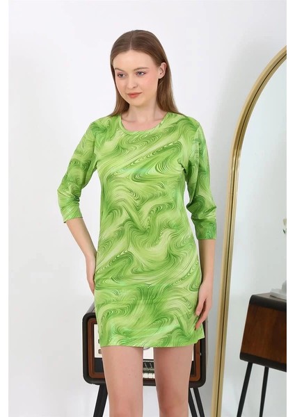 Kadın Micro Kumaş Mini Parlak Elbise Yeşil fırsatları