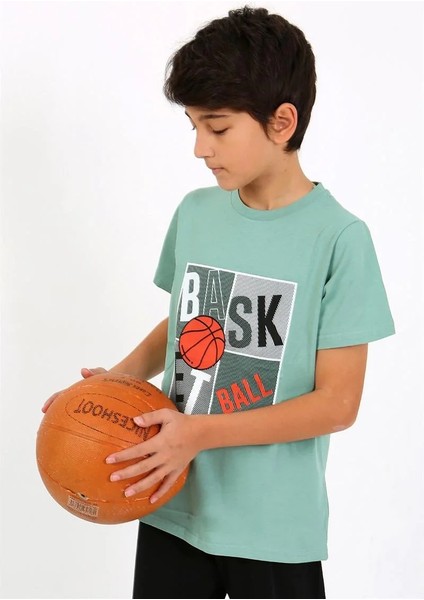 Erkek Çocuk Kısa Kol Penye Pijama Takım Suyeşili modelleri