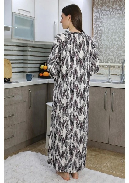 Kadın Uzun Kol Penye Gecelik Ev Elbisesi Mor modelleri