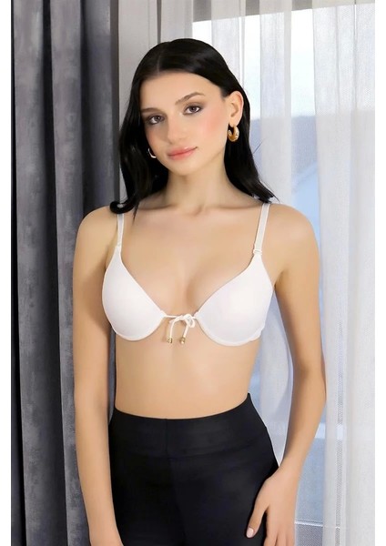 Kadın Destekli Balenli Önden Açılır Dekolteli Sütyen Beyaz fiyatları
