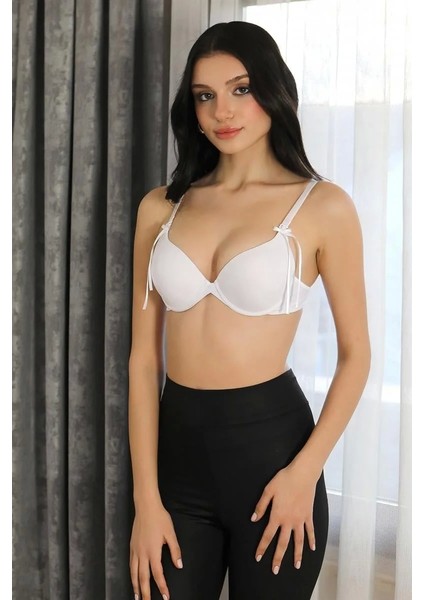 Kadın Destekli Balenli Sütyen Beyaz