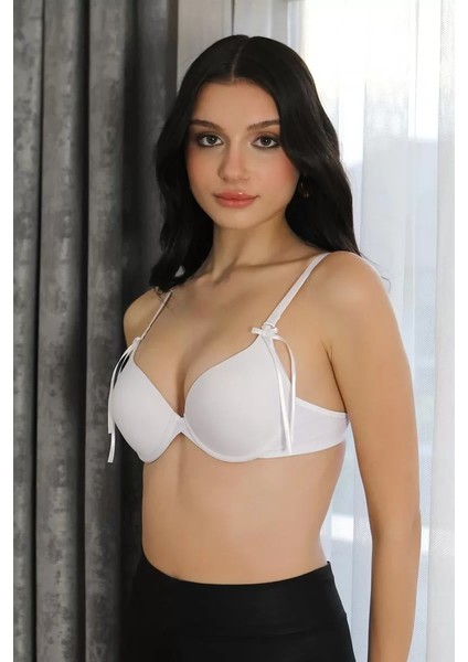 Kadın Destekli Balenli Sütyen Beyaz modelleri