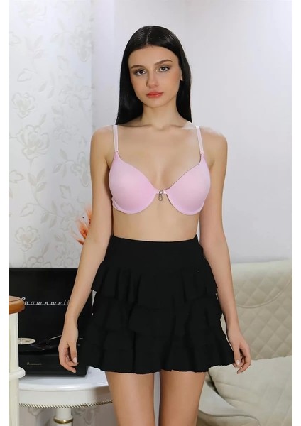 Kadın Destekli Balenli Taş Detaylı Sütyen Lila