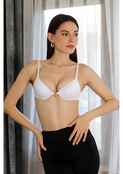 Kadın Destekli Balenli Taş Detaylı Sütyen Beyaz indirimleri