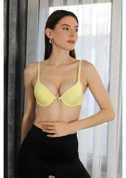 Kadın Destekli Balenli Taş Detaylı Sütyen Sarı fırsatları