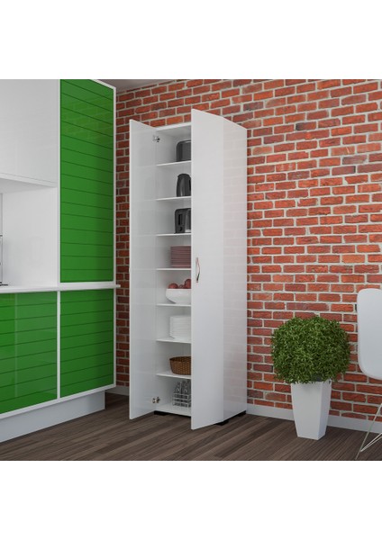 8 Raflı Çok Amaçlı Dolap Banyo Mutfak Ofis Dolabı