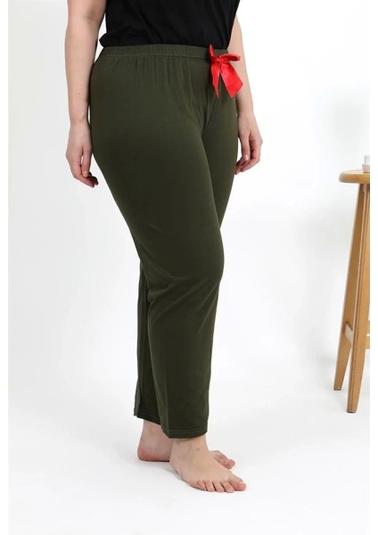 Kadın Pamuklu Büyük Beden Alt Pijama Haki modelleri