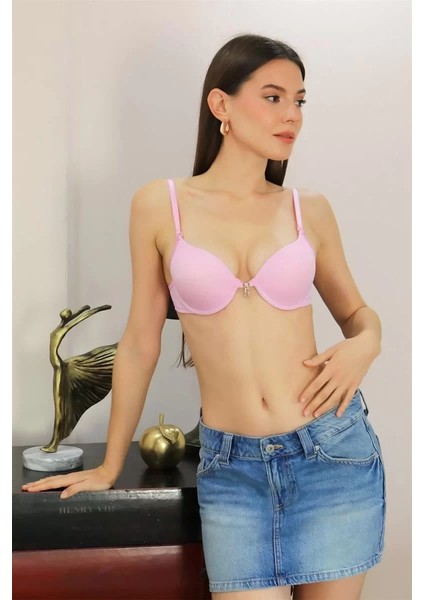 Kadın Destekli Balenli Sütyen Pembe fırsatları