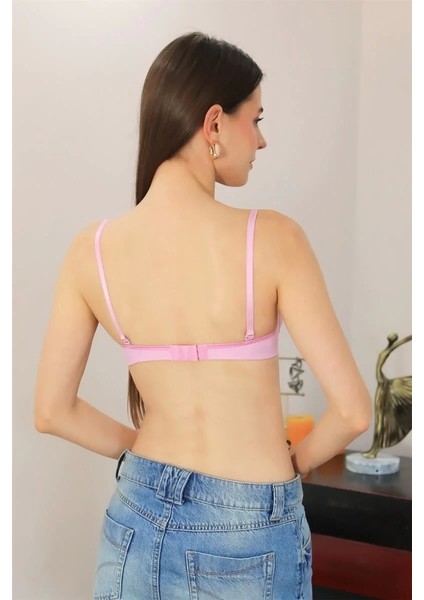 Kadın Destekli Balenli Sütyen Pembe