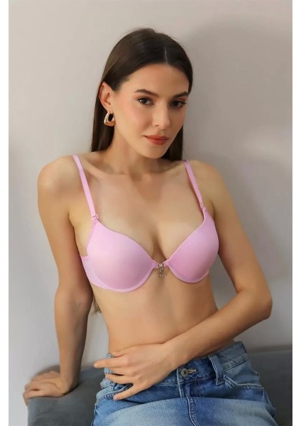 Kadın Destekli Balenli Sütyen Pembe