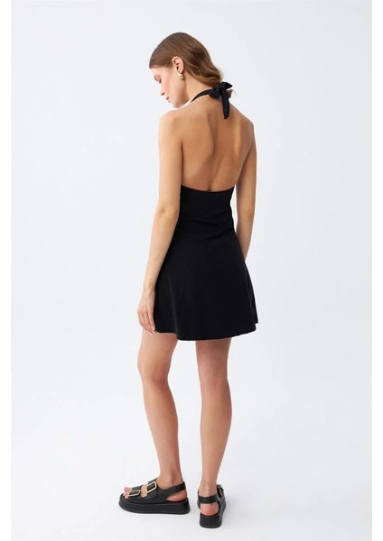 Kadın Fiyonklu Siyah Elbise Mayo indirimleri