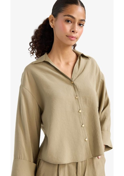 Loose Fit Uzun Kollu Gömlek E9007AX25AU