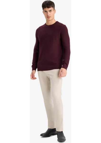 Standart Fit Bisiklet Yaka Basic Dokulu Triko Kazak F1777AX25AU fiyatları