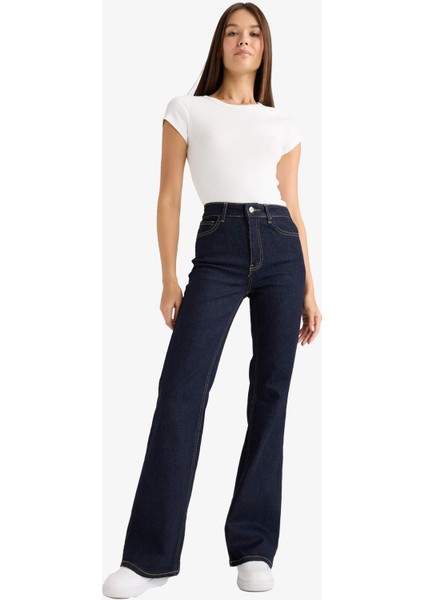 Mia Flare Fit Normal Bel Uzun Jean Pantolon E3877AX25AU
