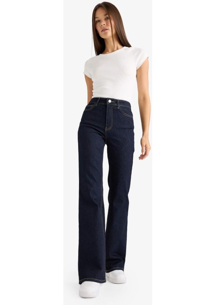 Mia Flare Fit Normal Bel Uzun Jean Pantolon E3877AX25AU modelleri