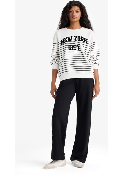 Straight Fit Beli Lastikli Basic Düz Cepli Eşofman Altı