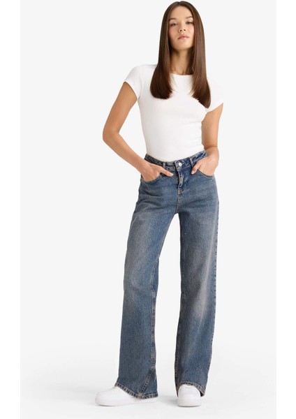 Düşük Bel Uzun Jean Yıkamalı Pantolon G1407AX25WN