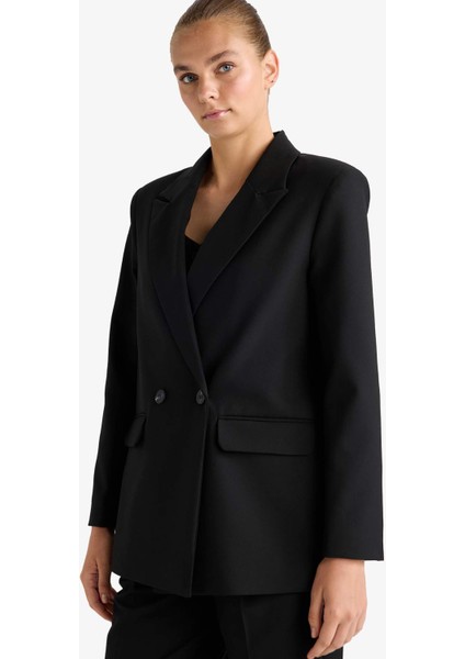 Oversize Geniş Kalıp Ceket Yaka Blazer Ceket E7732AX25AU fırsatları