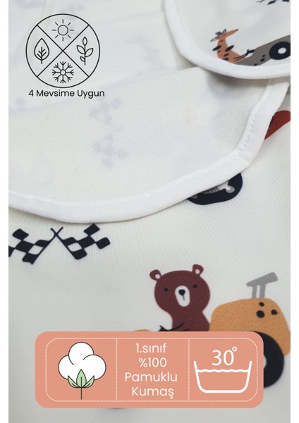 Erkek Bebek Kundak | %100 Pamuk Bebek Uyku Tulumu 0-3 Ay Yenidoğan, Alt Fermuarlı Kolay Bez Değişimi