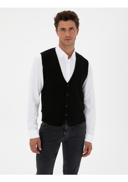 Erkek Siyah Triko Yelek 50317313-VR046 modelleri