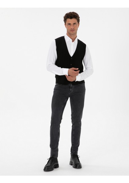 Erkek Siyah Triko Yelek 50317313-VR046 fırsatları