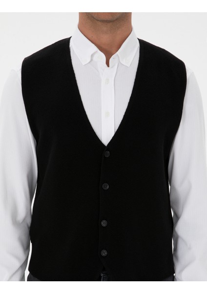 Erkek Siyah Triko Yelek 50317313-VR046