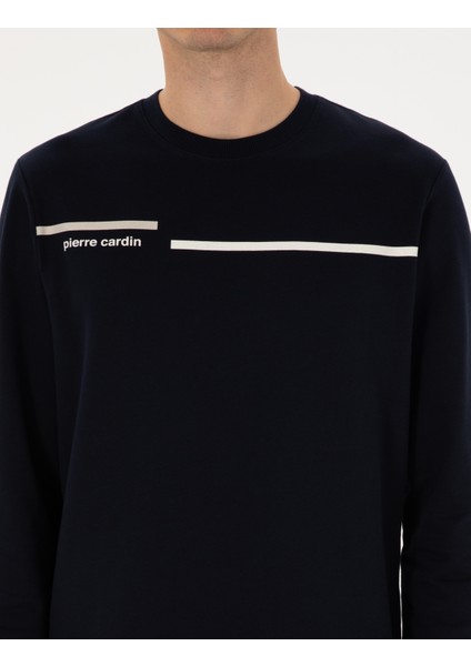 Erkek Lacivert Regular Fit Bisiklet Yaka Sweatshirt 50317675-VR033