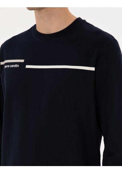 Erkek Lacivert Regular Fit Bisiklet Yaka Sweatshirt 50317675-VR033