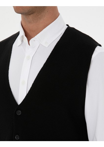 Erkek Siyah Triko Yelek 50317313-VR046