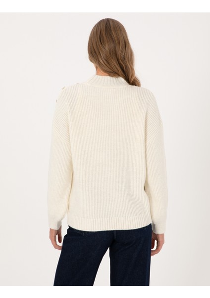 Kadın Ekru Comfort Fit Kazak 50316342-VR019 indirimleri