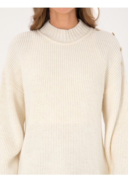 Kadın Ekru Comfort Fit Kazak 50316342-VR019