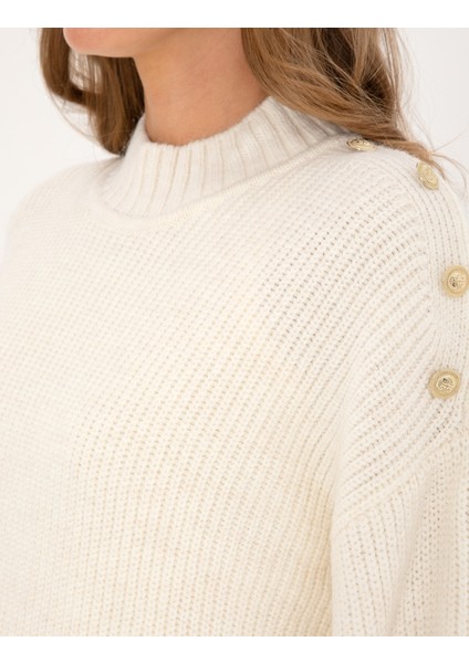 Kadın Ekru Comfort Fit Kazak 50316342-VR019