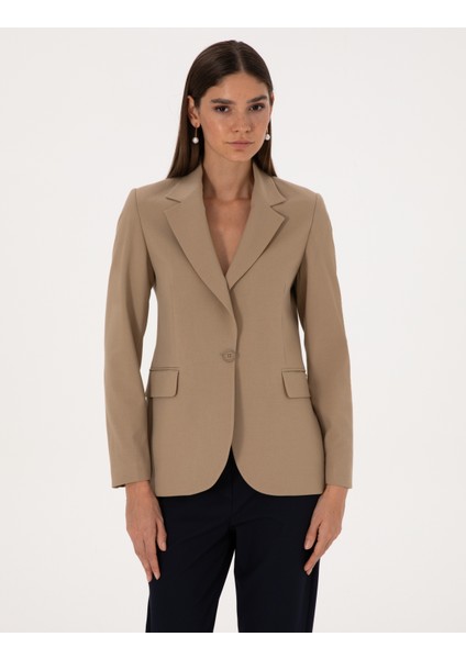 Kadın Bej Slim Fit Ceket 50319423-VR011