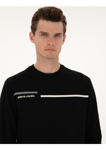 Erkek Siyah Regular Fit Bisiklet Yaka Sweatshirt 50317675-VR046 fiyatları