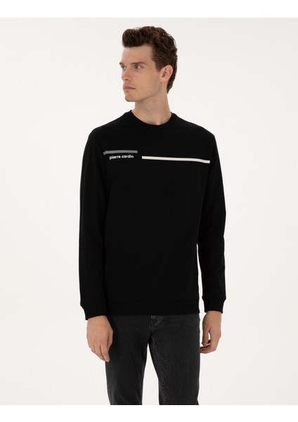 Erkek Siyah Regular Fit Bisiklet Yaka Sweatshirt 50317675-VR046 modelleri