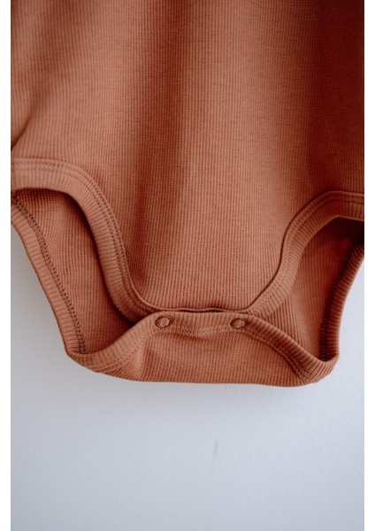 3lü Pamuklu Kaşkorse Kısa Kollu Body Set Taş/ekru/kiremit