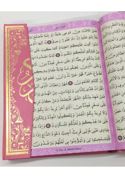 Kuran-ı Kerim Arapça Bilgisayar Hatlı Pembe Cilt Şamua Kağıt Fatih Araz