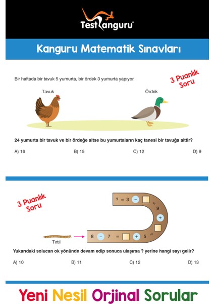 2. Sınıf Zihin Geliştiren Eğlenceli Kanguru Matematik Soru Bankası