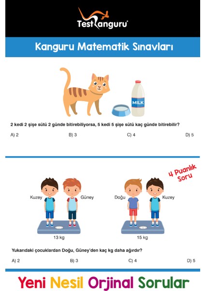 2. Sınıf Zihin Geliştiren Eğlenceli Kanguru Matematik Soru Bankası