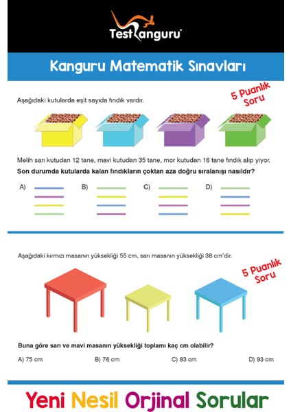 2. Sınıf Zihin Geliştiren Eğlenceli Kanguru Matematik Soru Bankası