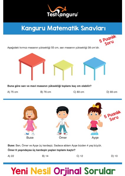 2. Sınıf Zihin Geliştiren Eğlenceli Kanguru Matematik Soru Bankası
