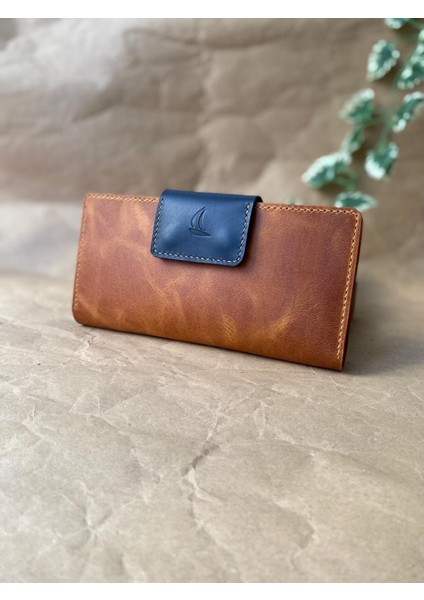 (Isim Yazıyoruz) Telefon Cüzdanı - El Yapımı Hakiki Deri