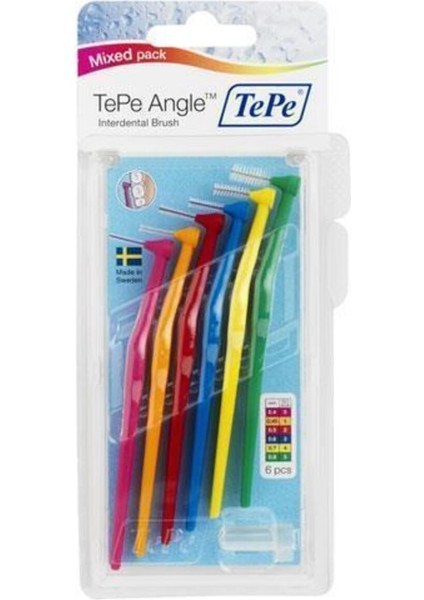 Angle Saplı Arayüz Fırçası 6'lı Paket Karışık Renk Diş Arası Temizlik Fırçaları fiyatları