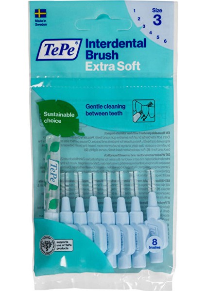 Diş Arası Fırçası Extra Soft Mavi 0.6 mm Silindir Yumuşak Kıl 8'li Paket Hassas Temizlik fiyatları