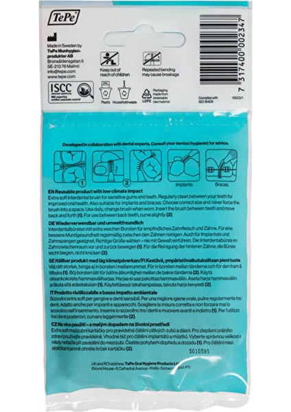 Diş Arası Fırçası Extra Soft Mavi 0.6 mm Silindir Yumuşak Kıl 8'li Paket Hassas Temizlik modelleri