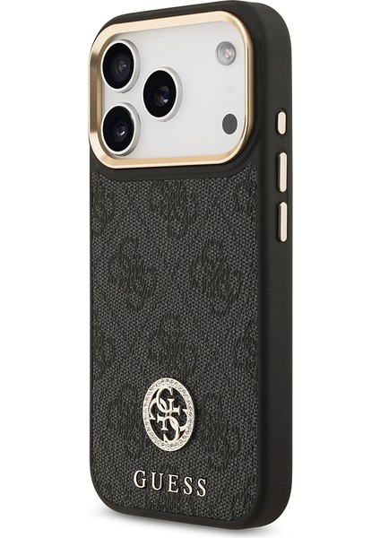 iPhone 17 Pro Kılıf Guess Lisanslı M-Safe Şarj Özellikli Gold Kamera Çerçeveli Taşlı 4g Logolu Siyah fiyatları