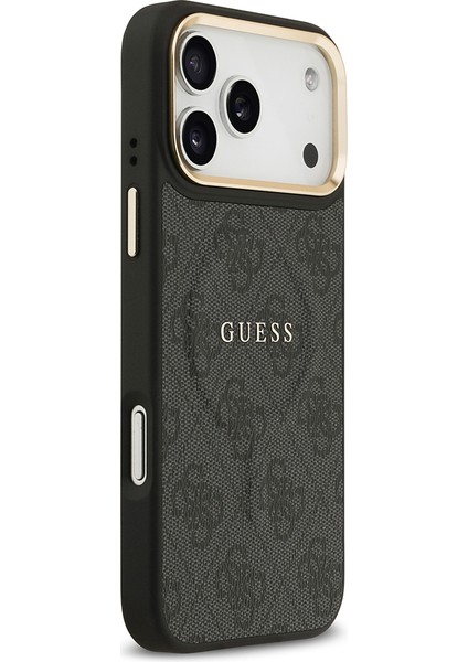 iPhone 17 Pro Max Kılıf Guess Lisanslı M-Safe Şarjlı Gold Kamera Çerçeveli Pu Deri Yazı Logolu Siyah fırsatları